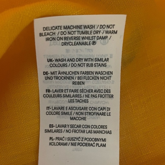 Boden Neck Detail Tunic Top Yellow Size 6 NWT - Picture 11 of 13